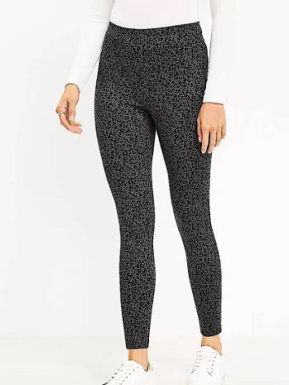Loft Leopard Ponte Leggings Black and Grey XS/S